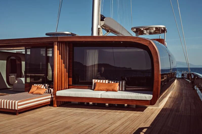 a boat on a deck aboard ARTEXPLORER Yacht for Sale