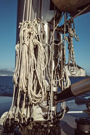 a large ship with ropes aboard ARTEXPLORER Yacht for Sale