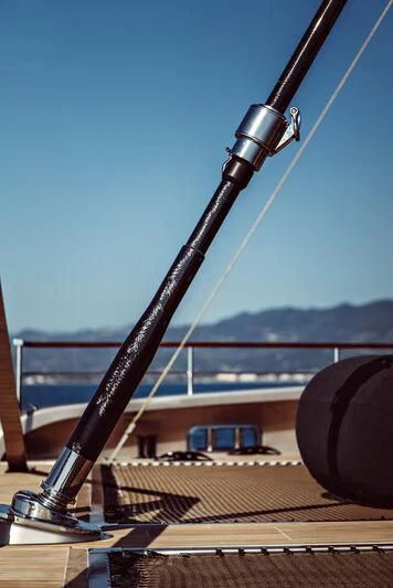 a large metal object with a metal frame aboard ARTEXPLORER Yacht for Sale