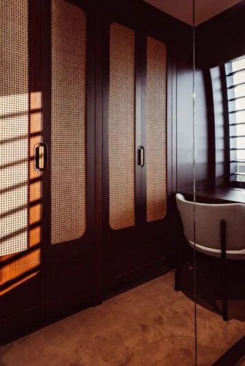 a room with a chair and a chair aboard ARTEXPLORER Yacht for Sale