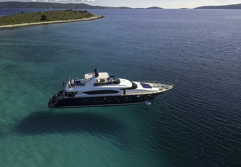a boat in the water aboard ASHA Yacht for Sale