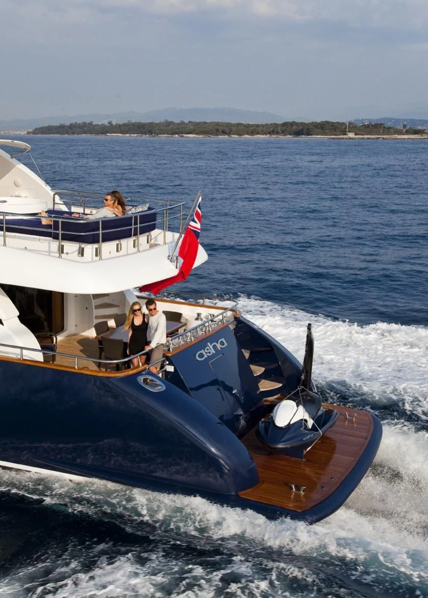 a boat with people on it aboard ASHA Yacht for Sale