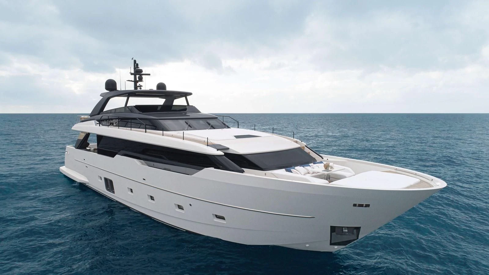 a white yacht in the water aboard REINE D'AZUR Yacht for Sale