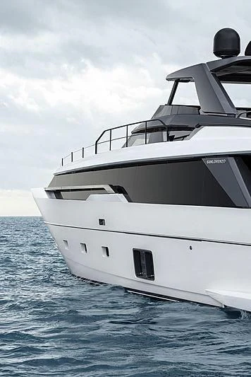 a white yacht in the water aboard REINE D'AZUR Yacht for Sale