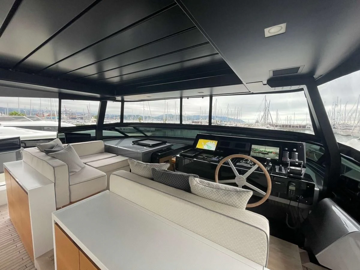 a car with a large window aboard REINE D'AZUR Yacht for Sale