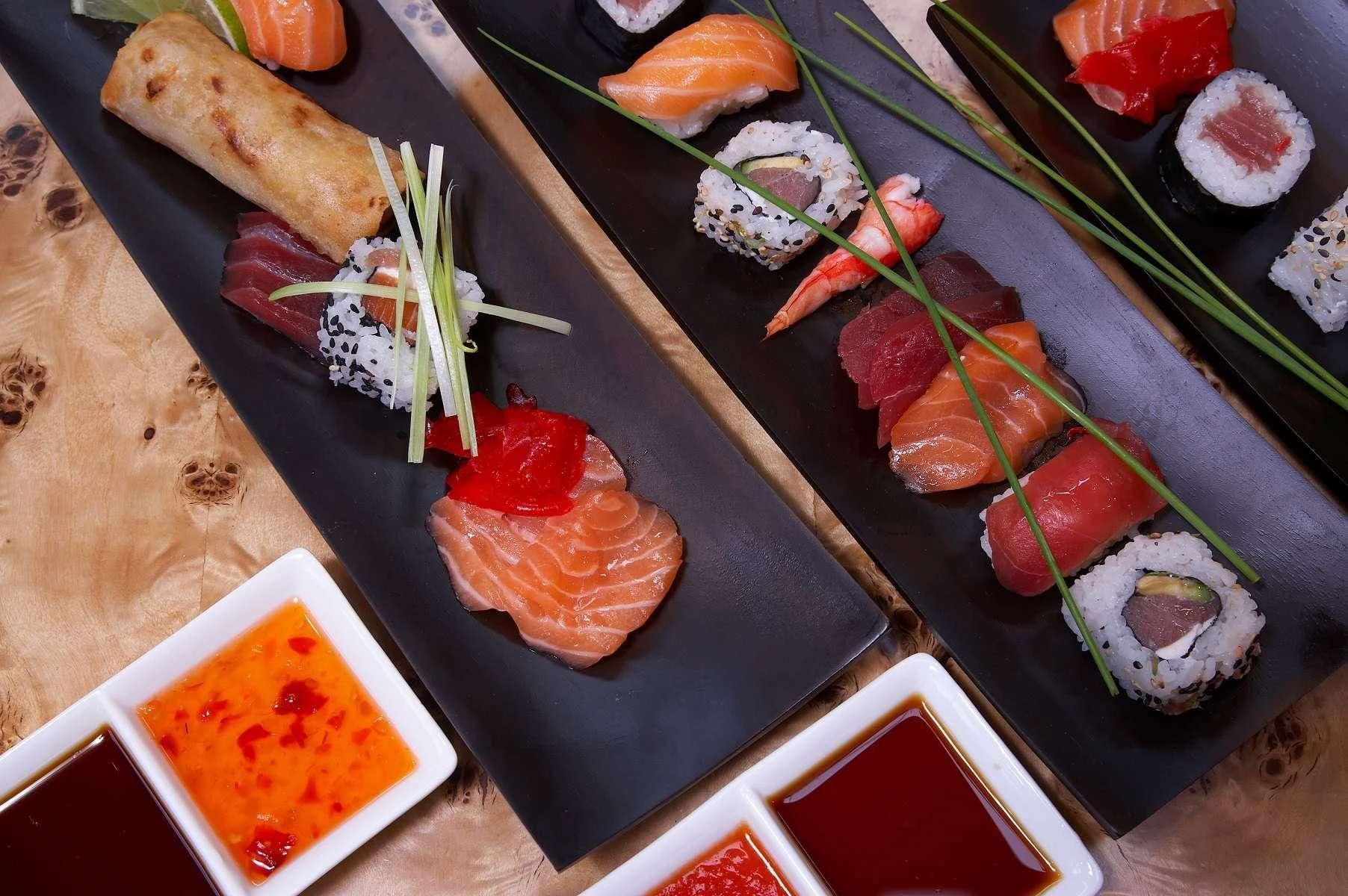 sushi on a tray aboard NOHEEA Yacht for Sale