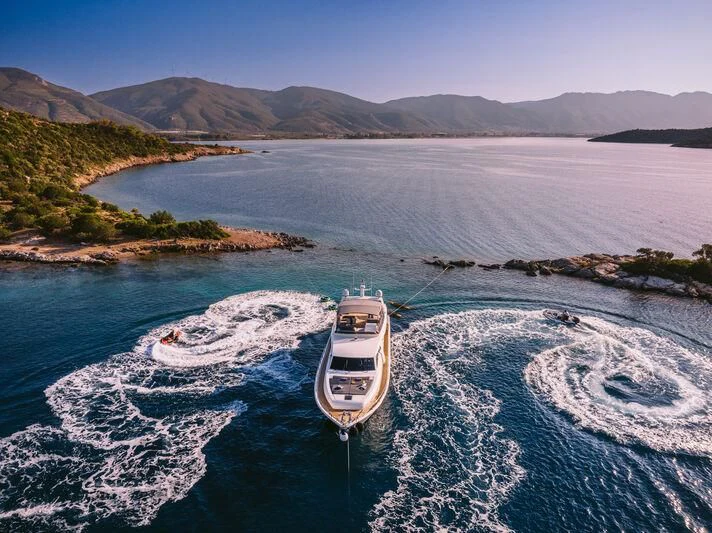 a boat on the water aboard OXYGEN 8 Yacht for Charter