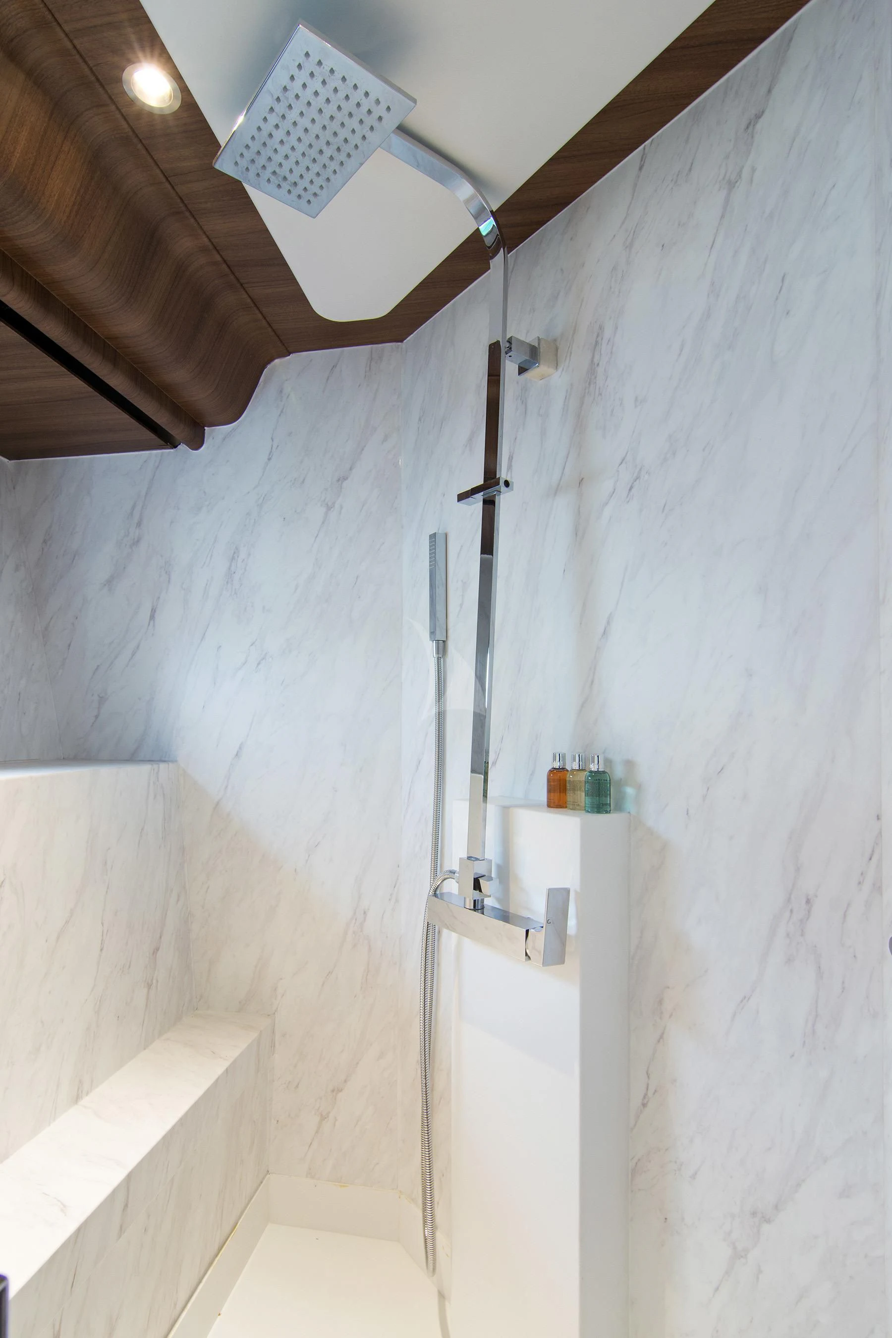 a ceiling fan in a room aboard OXYGEN 8 Yacht for Charter