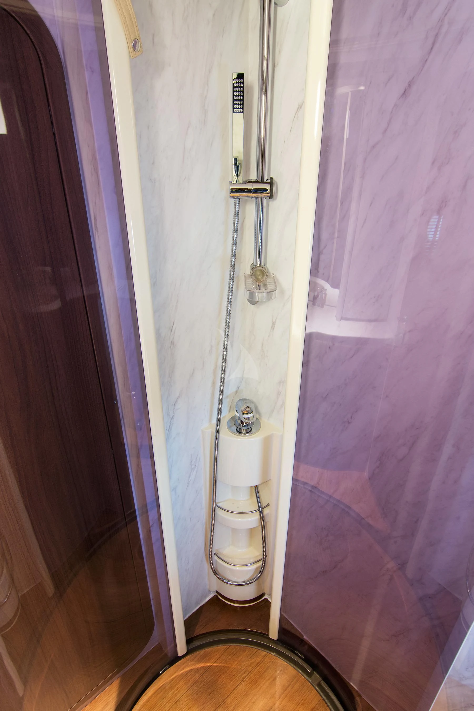a toilet in a bathroom aboard OXYGEN 8 Yacht for Charter