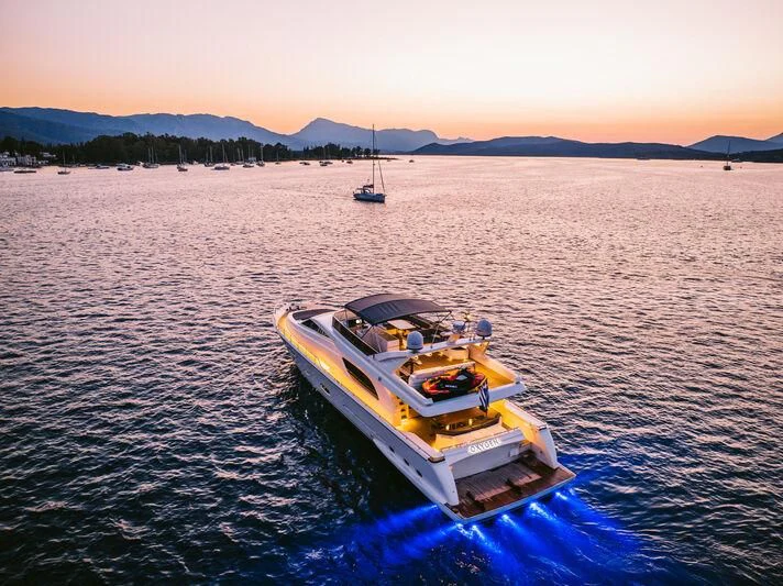 a boat in the water aboard OXYGEN 8 Yacht for Charter