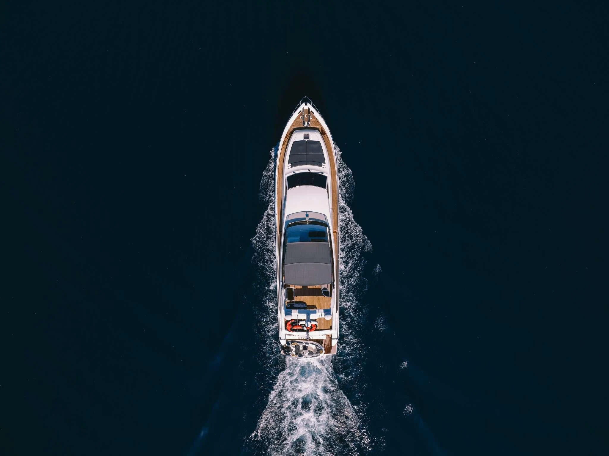 a yellow and white tower aboard OXYGEN 8 Yacht for Charter