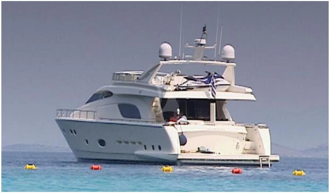 a large white boat aboard OXYGEN 8 Yacht for Charter