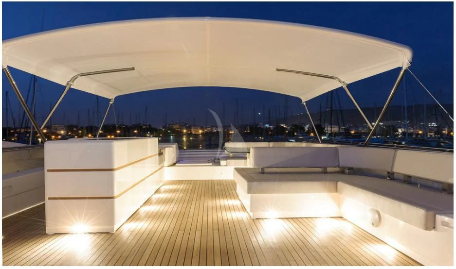 a large building with a large roof aboard OXYGEN 8 Yacht for Charter