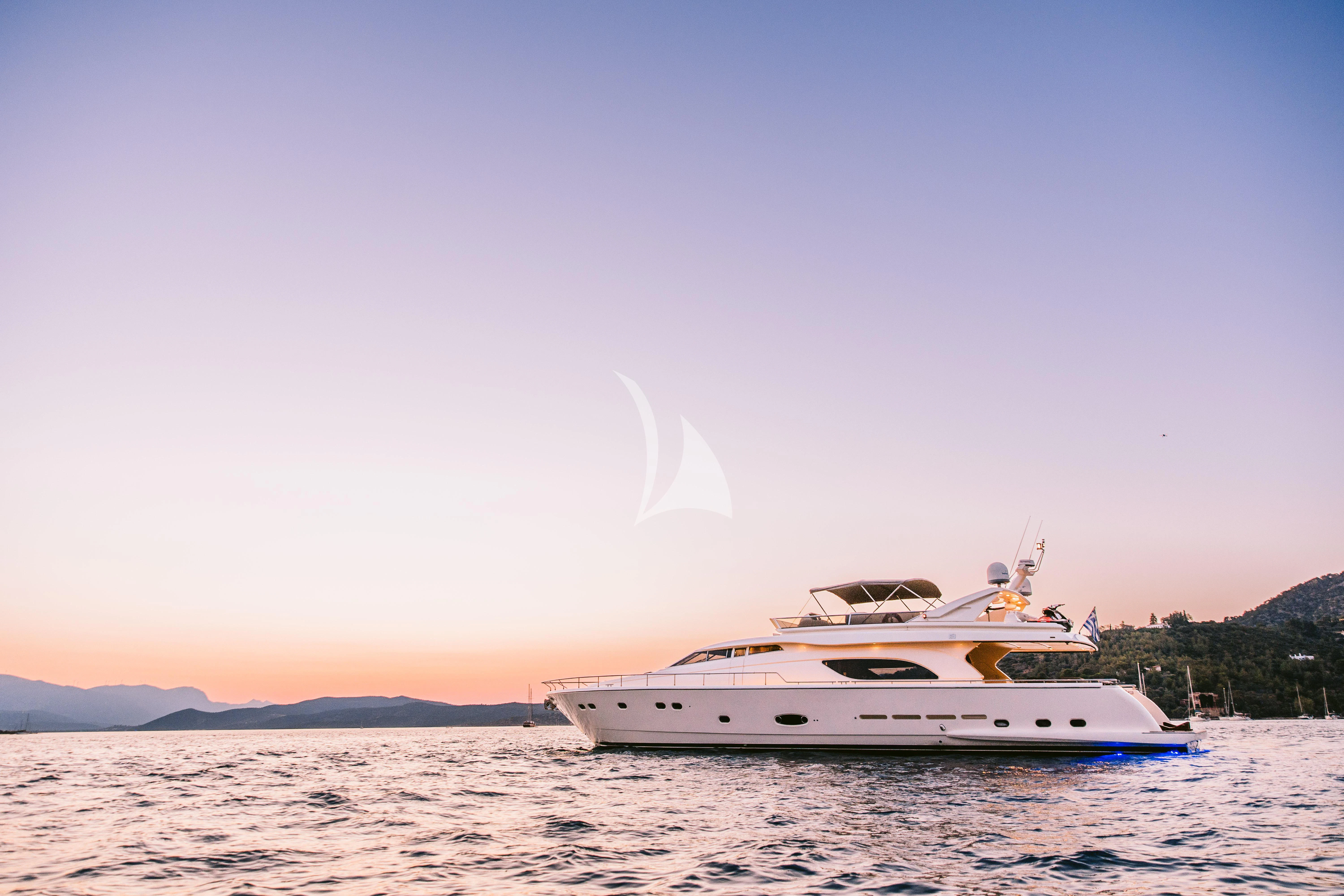 a white yacht on the water aboard OXYGEN 8 Yacht for Charter