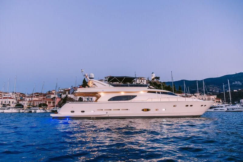 a white boat in the water aboard OXYGEN 8 Yacht for Charter