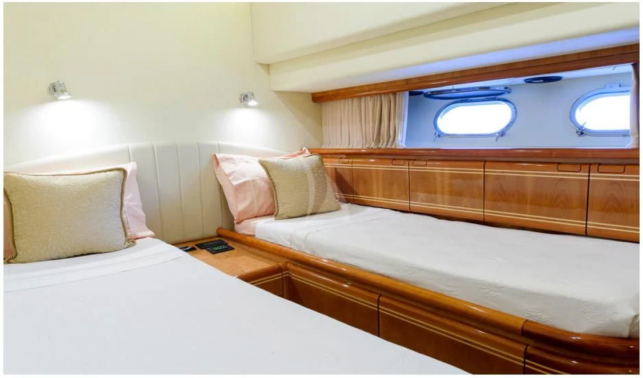 a room with two beds aboard OXYGEN 8 Yacht for Charter