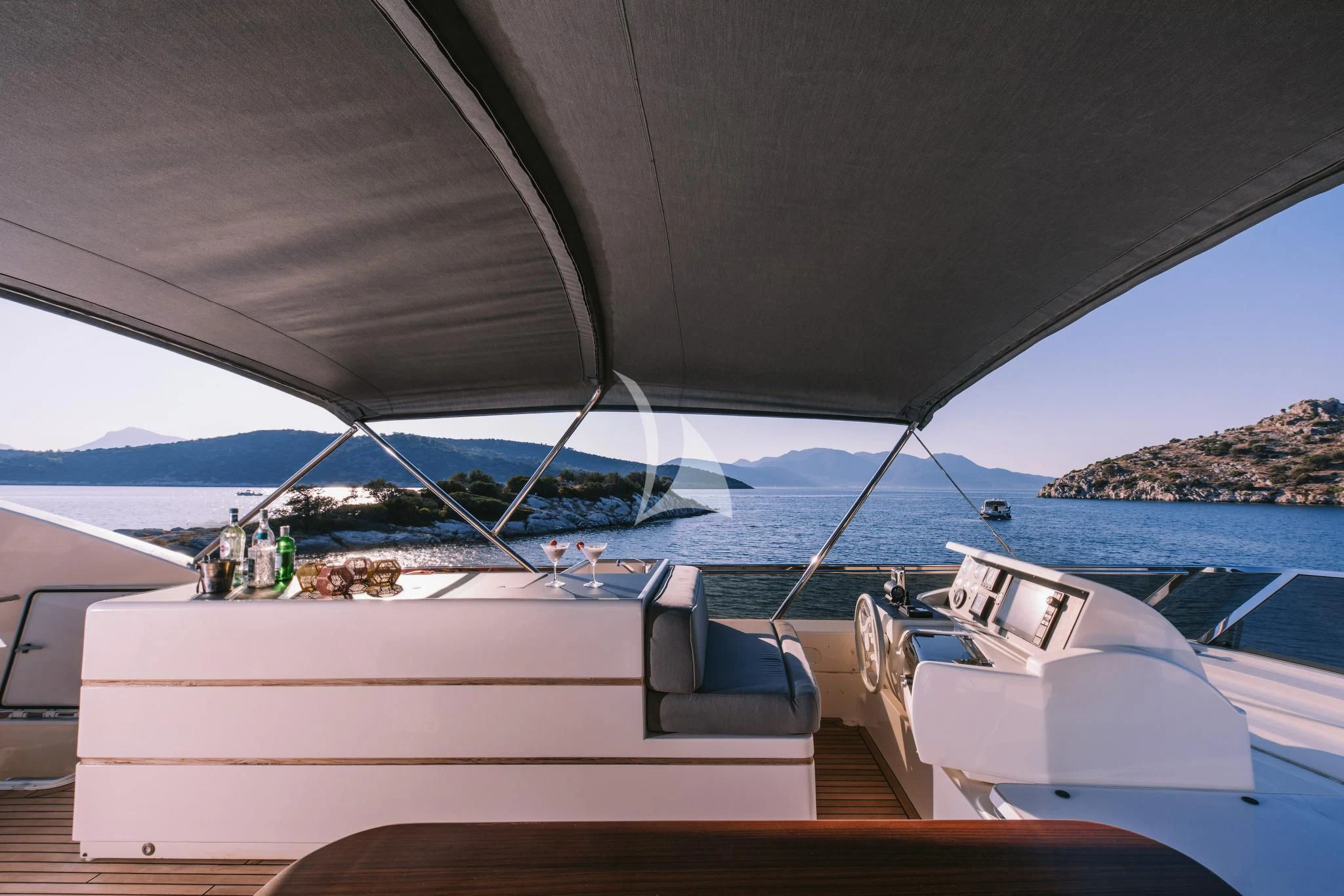 a boat on the water aboard OXYGEN 8 Yacht for Charter