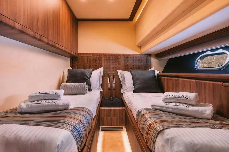 a room with two beds aboard OXYGEN 8 Yacht for Charter
