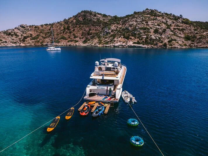 a boat on the water aboard OXYGEN 8 Yacht for Charter