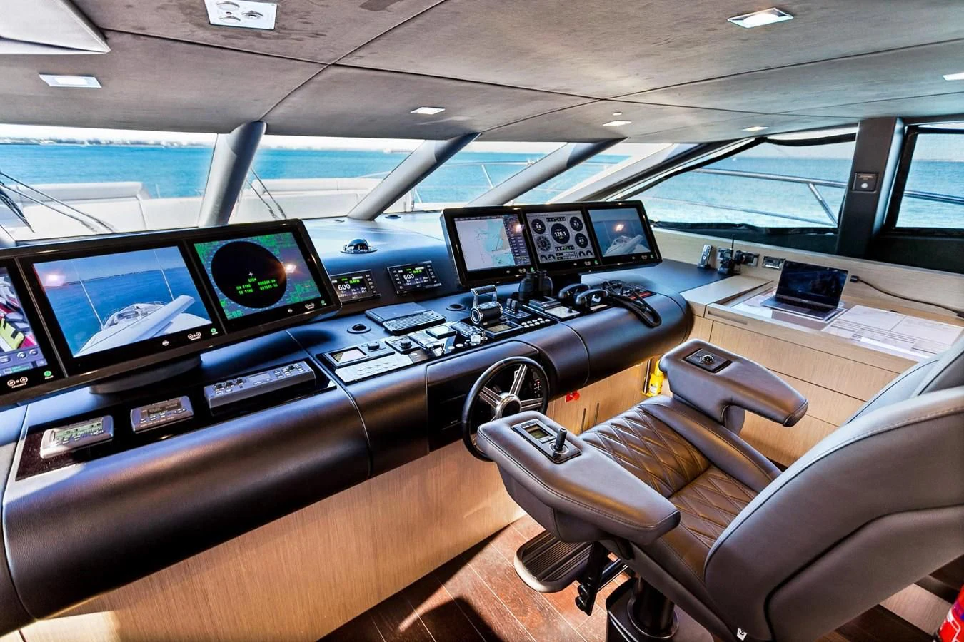 inside of an airplane aboard SUNSET Yacht for Sale