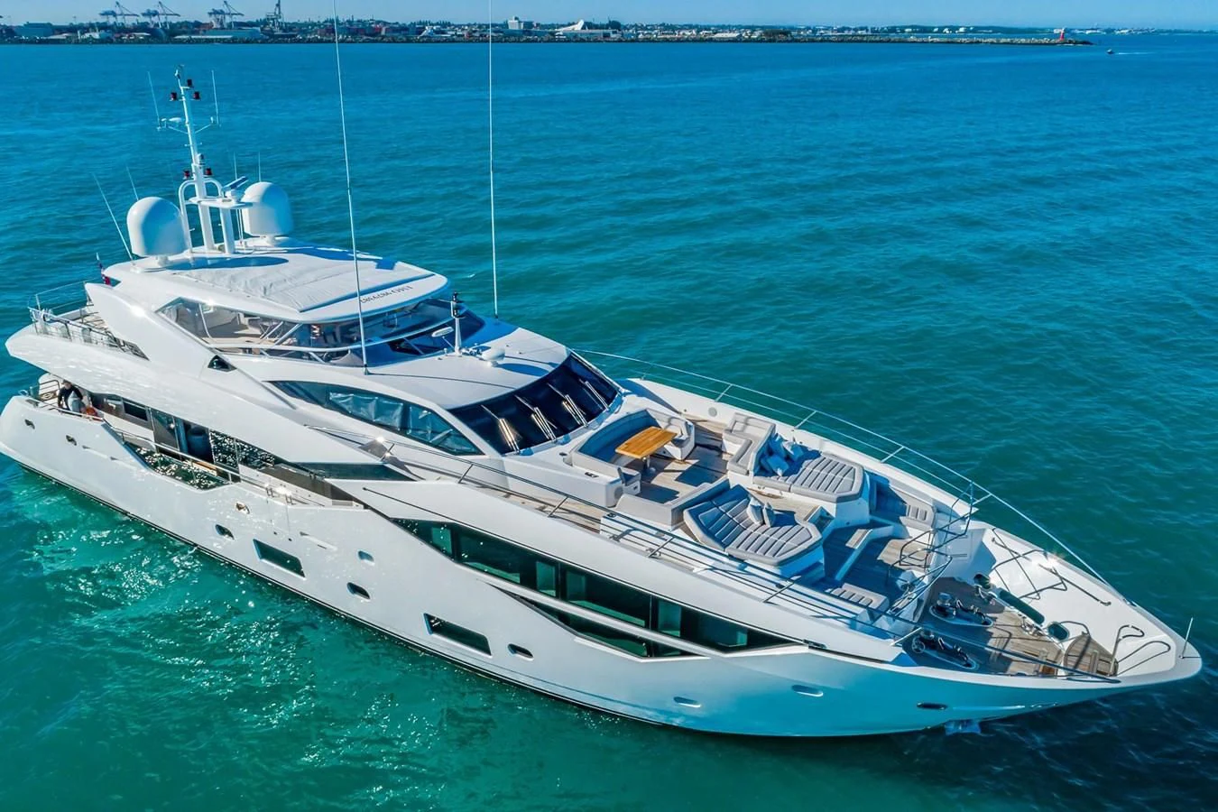 a boat on the water aboard SUNSET Yacht for Sale