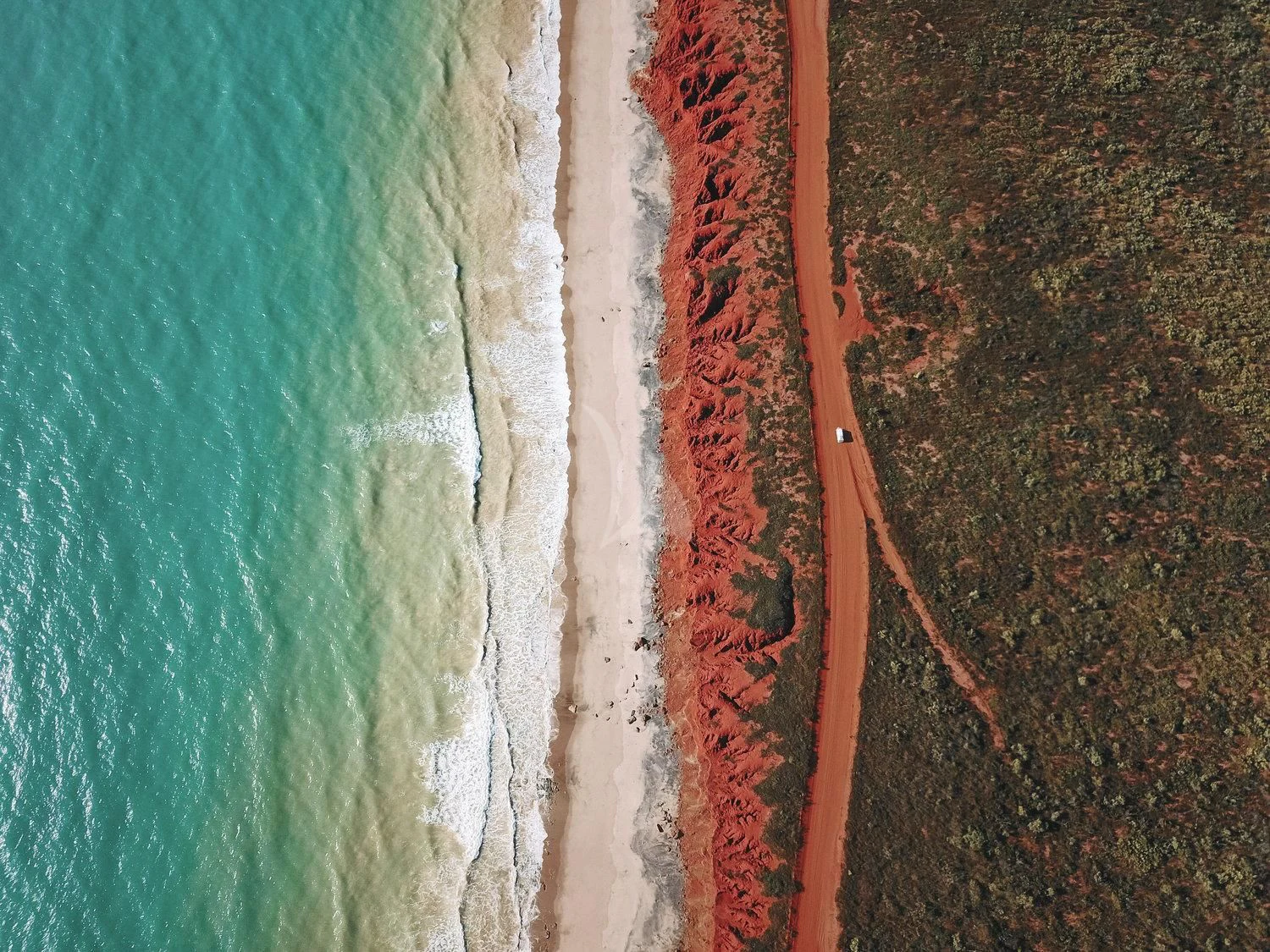 a red and white line on a road aboard SUNSET Yacht for Sale