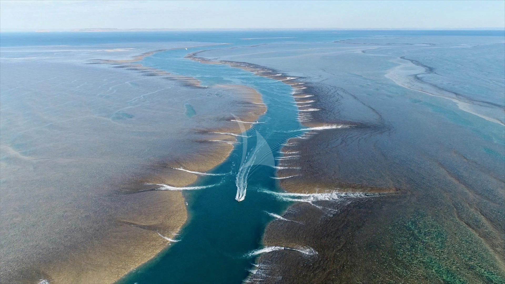 a river cutting through a canyon aboard SUNSET Yacht for Sale