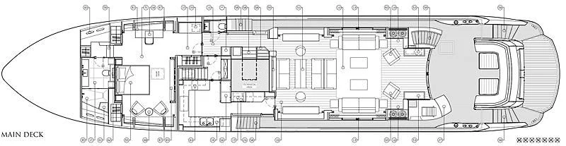 diagram, engineering drawing aboard SUNSET Yacht for Sale