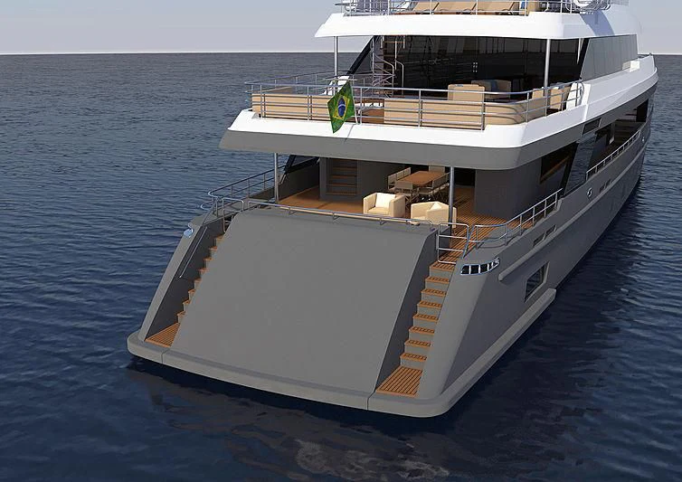 a large white boat in the water aboard RIOSTAR 160 Yacht for Sale