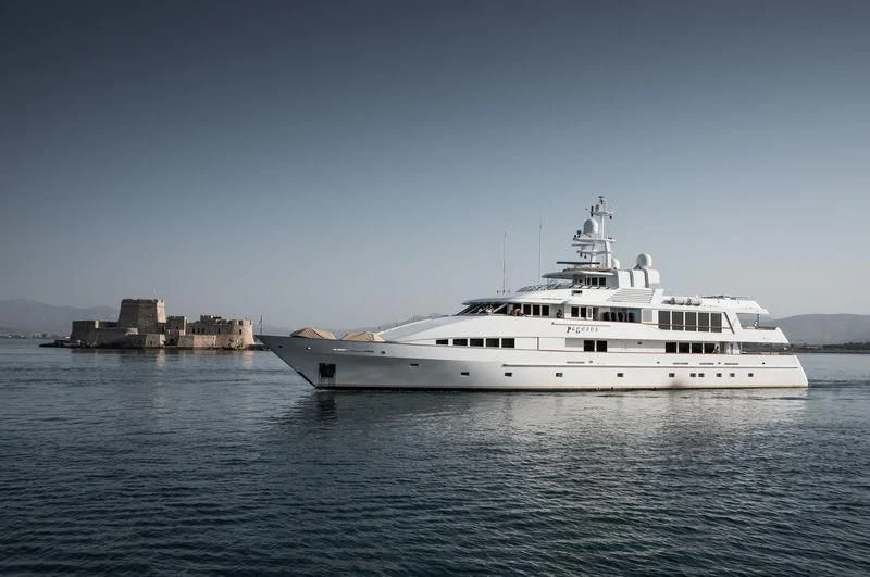 a white boat in the water aboard PEGASUS Yacht for Charter