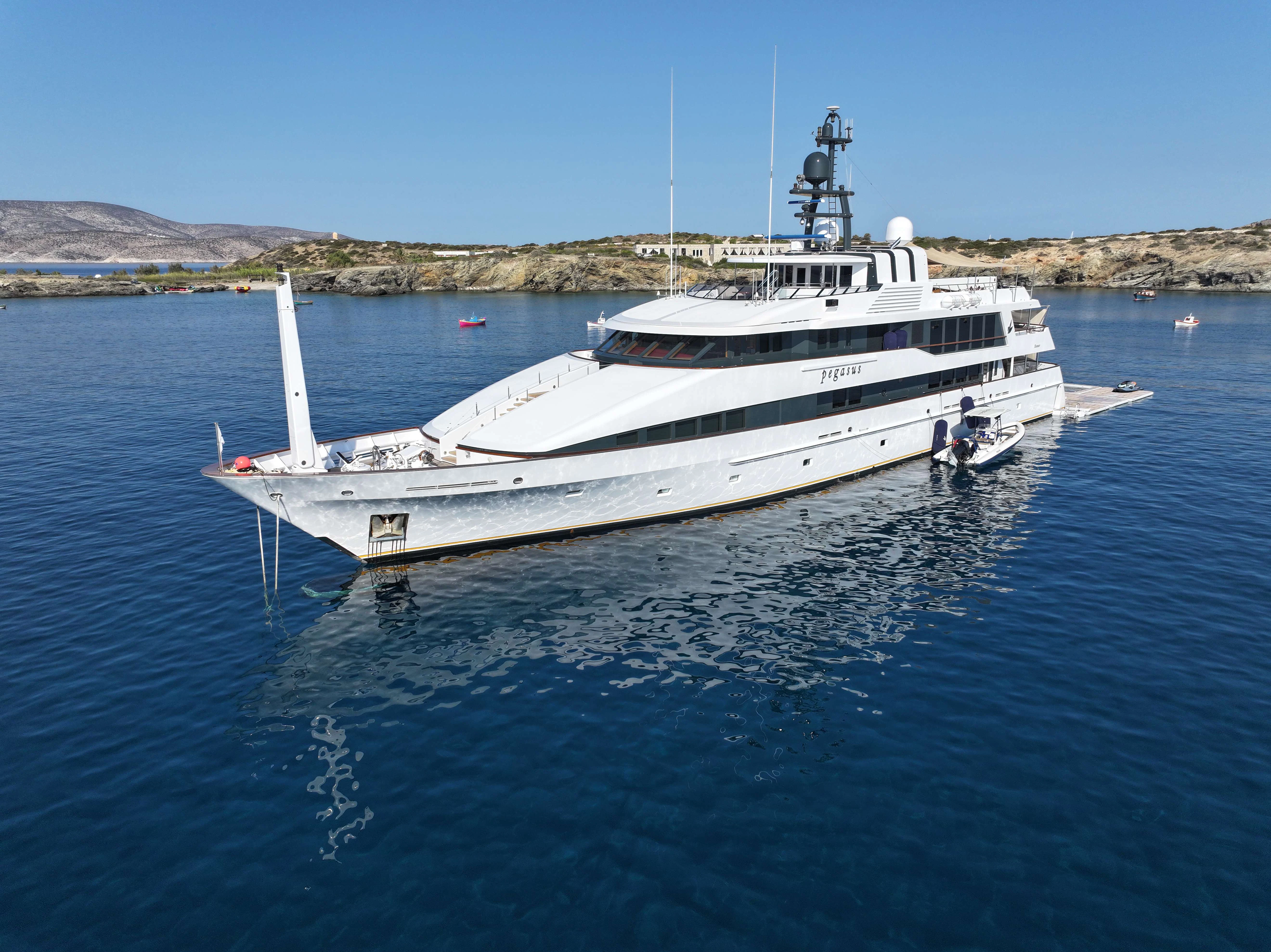 a boat in the water aboard PEGASUS Yacht for Charter