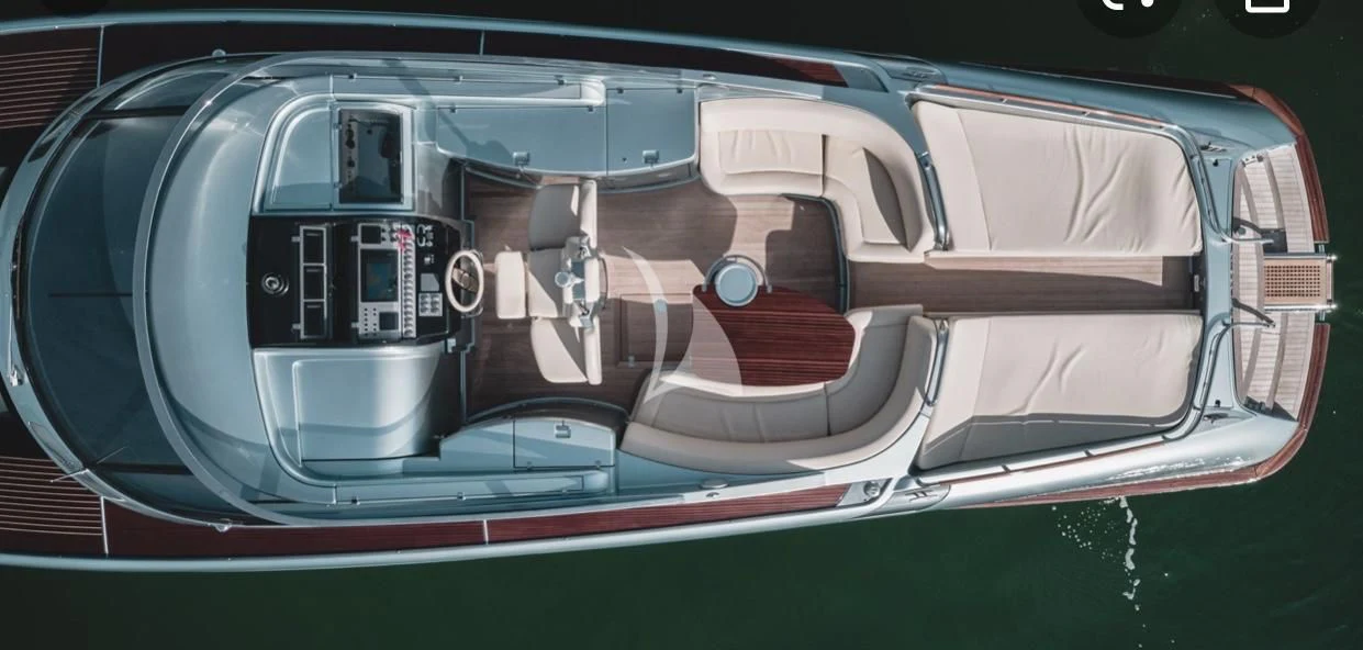 a car with a screen on the side aboard PEGASUS Yacht for Charter