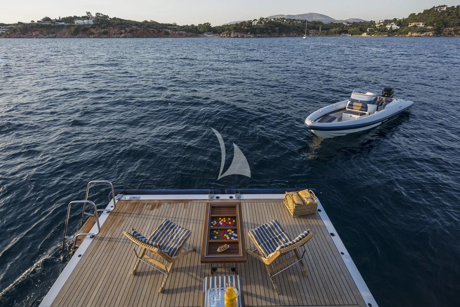 a boat on the water aboard PEGASUS Yacht for Charter