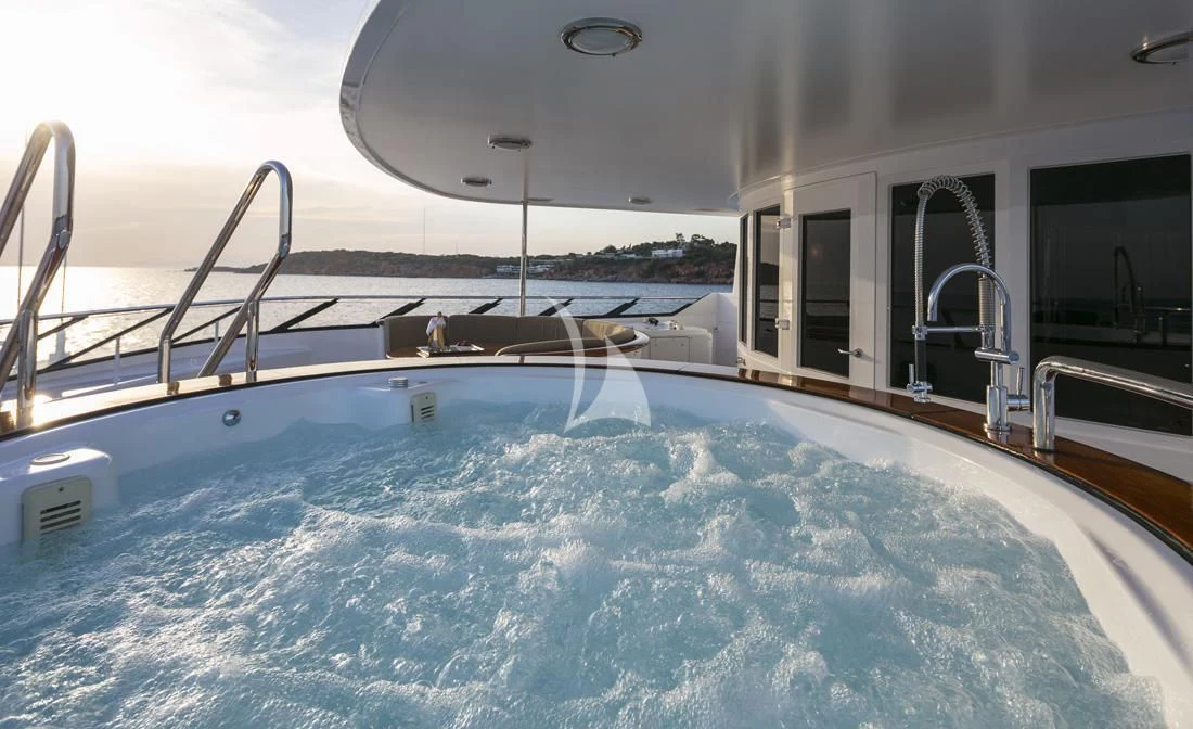 a boat in the water aboard PEGASUS Yacht for Charter