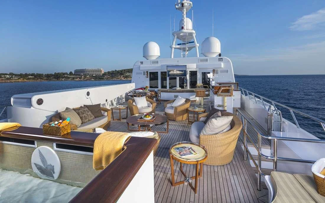 a boat on the water aboard PEGASUS Yacht for Charter