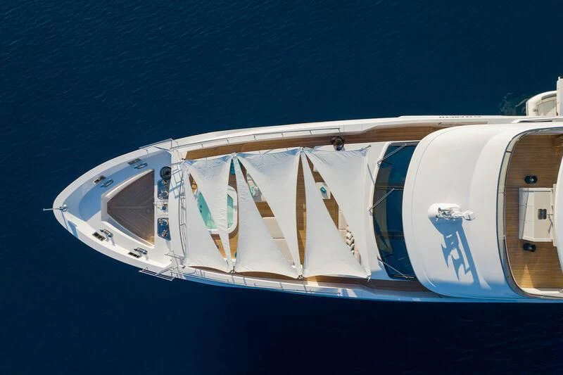 a boat with a white canopy aboard ELIZABETH Yacht for Sale
