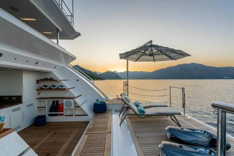 a boat on a dock aboard ELIZABETH Yacht for Sale