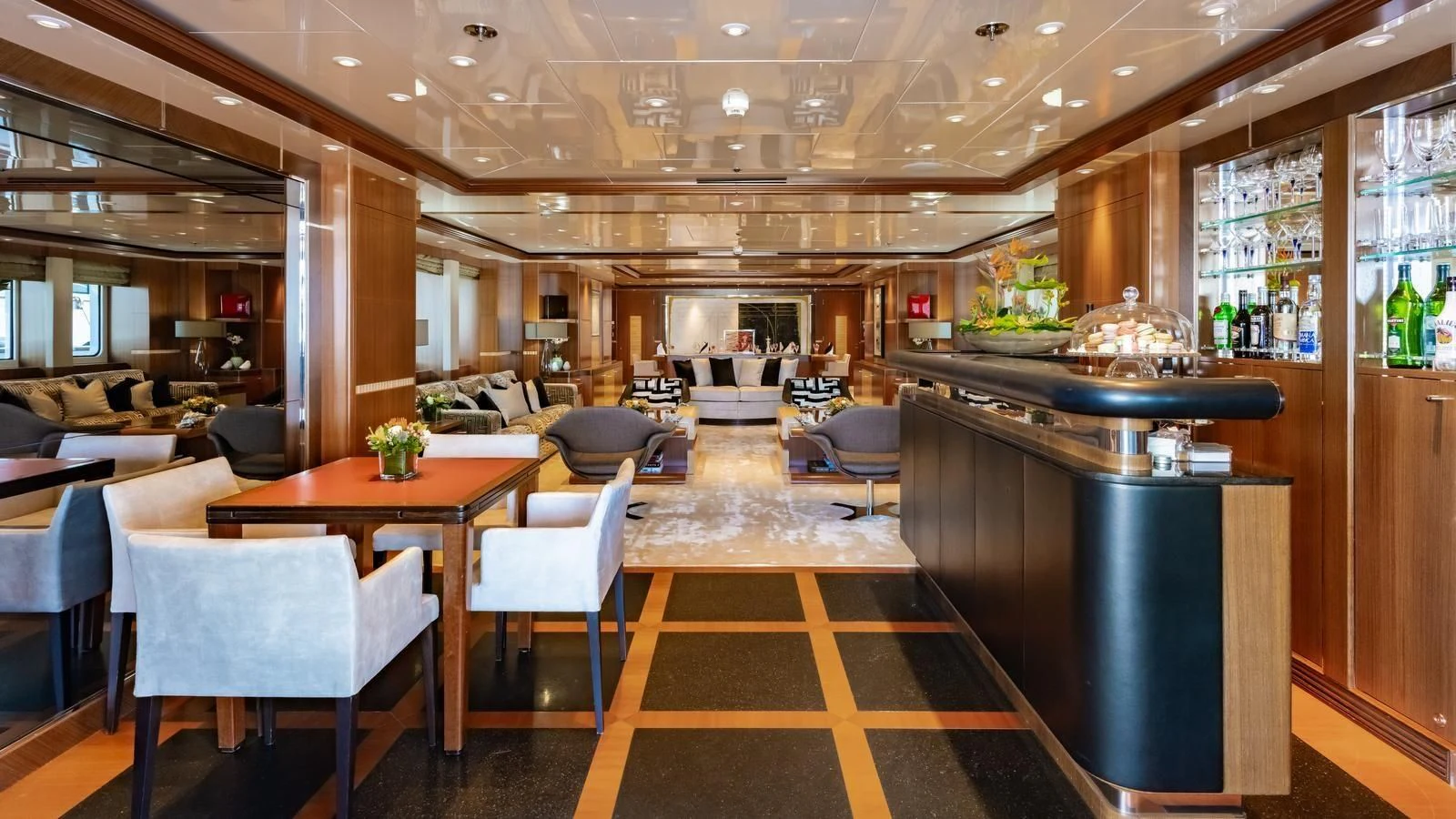 a bar with a bar and a bar aboard RARE FIND Yacht for Charter