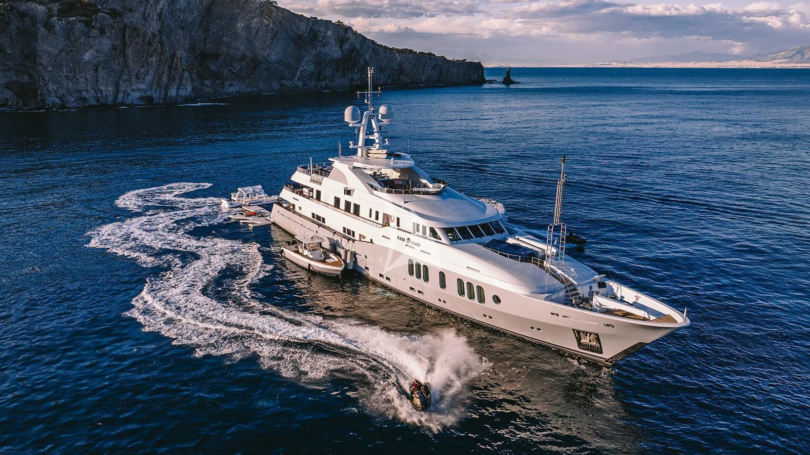 a boat on the water aboard RARE FIND Yacht for Charter