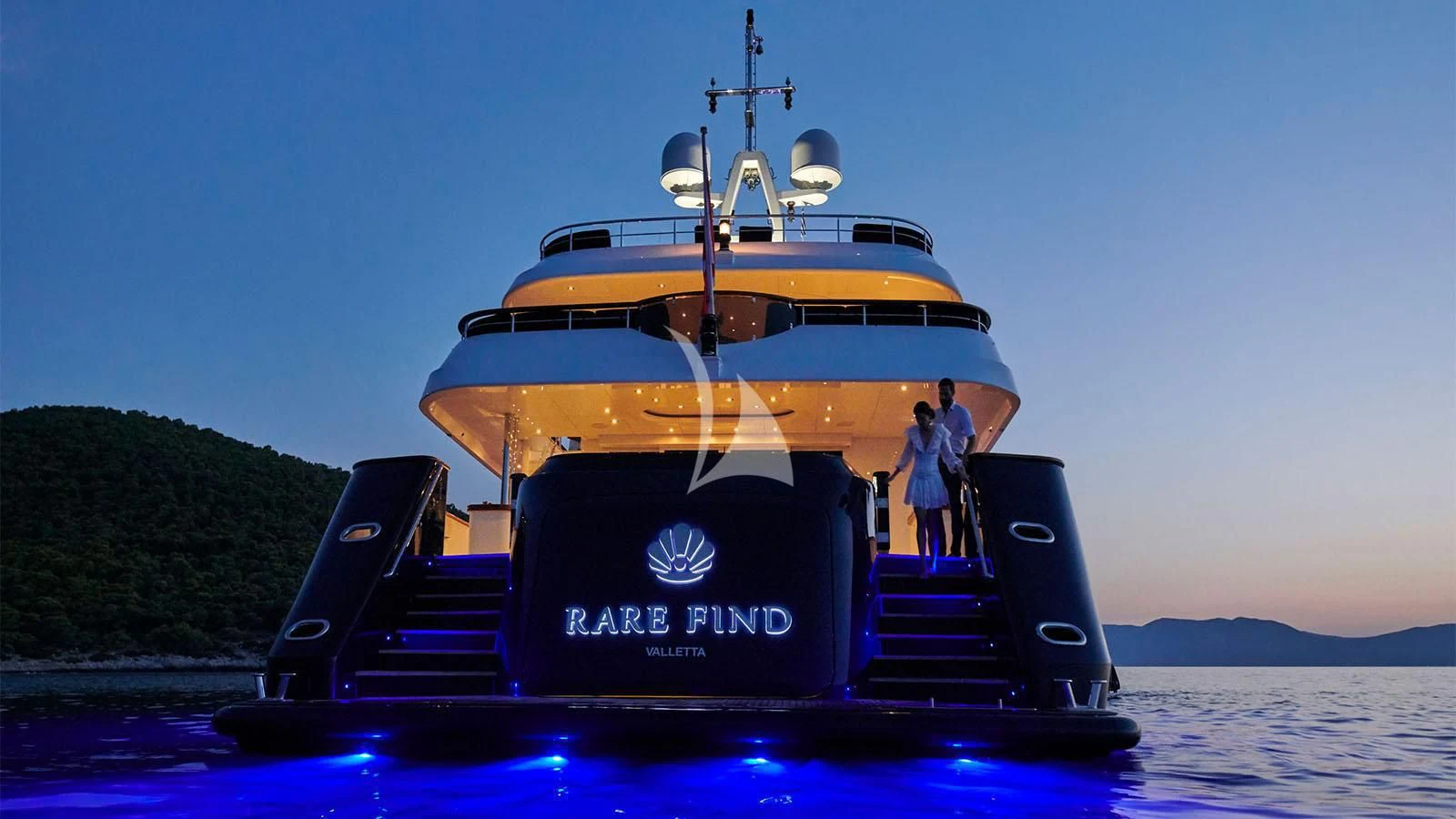 a boat on the water aboard RARE FIND Yacht for Charter