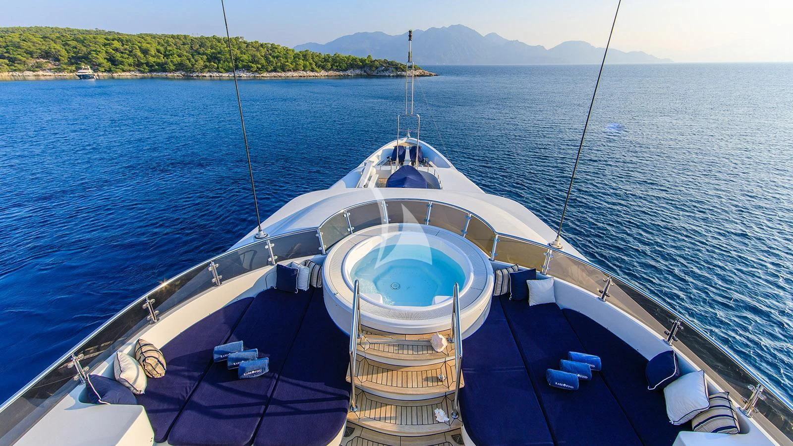 a boat on the water aboard RARE FIND Yacht for Charter