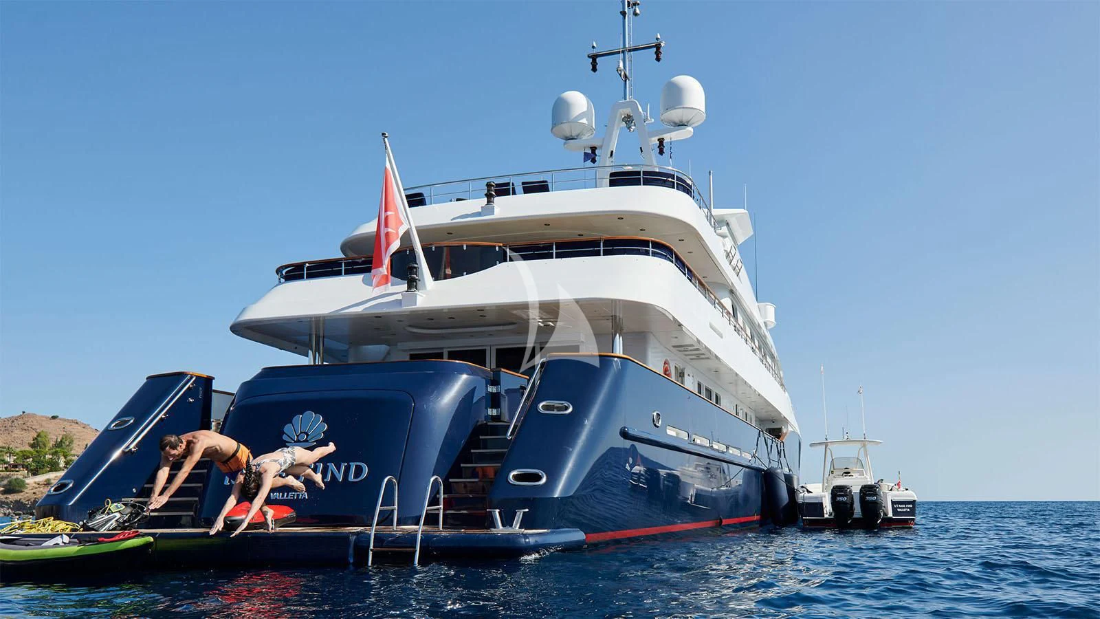 a boat on the water aboard RARE FIND Yacht for Charter