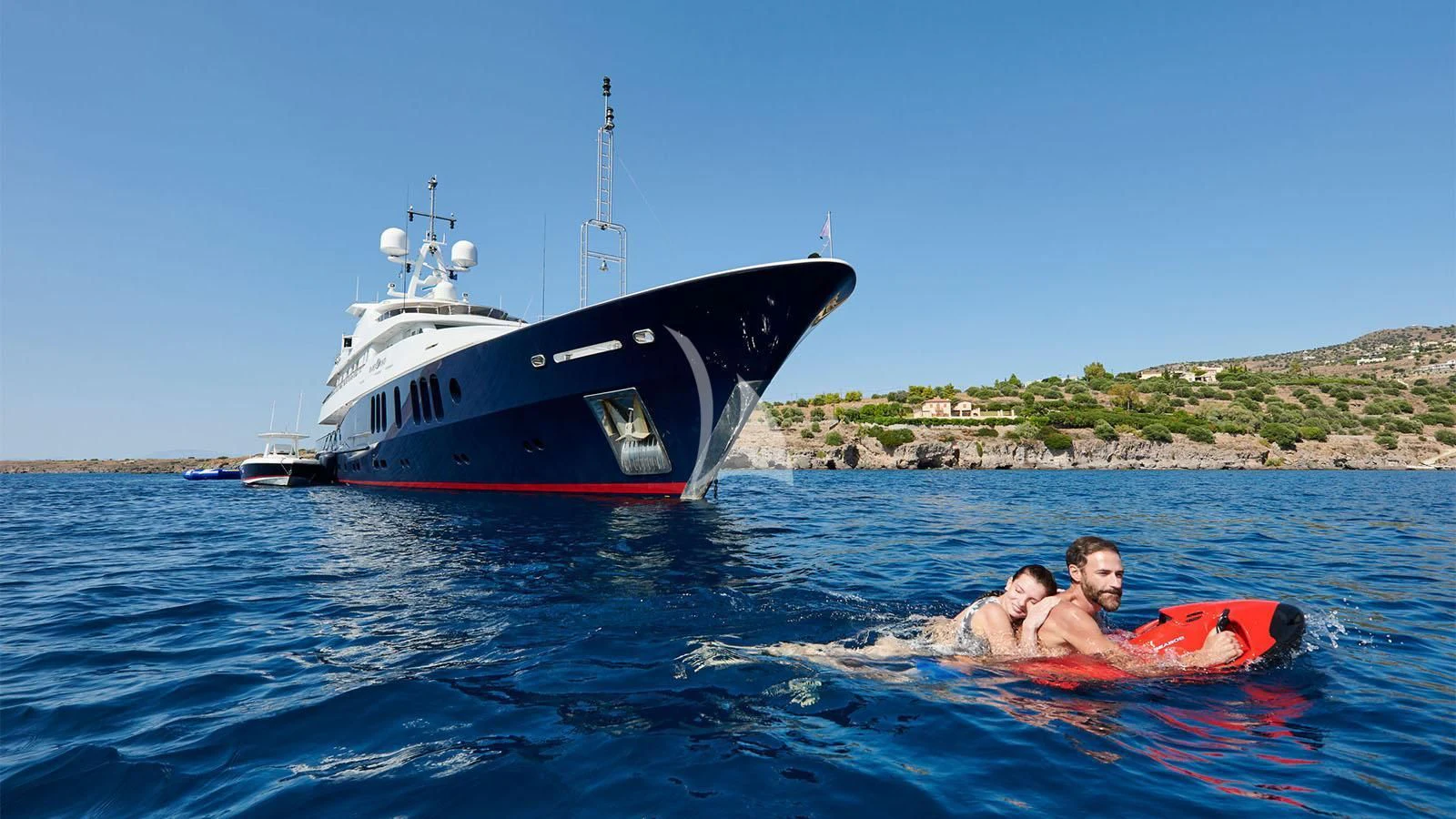 a boat in the water aboard RARE FIND Yacht for Charter