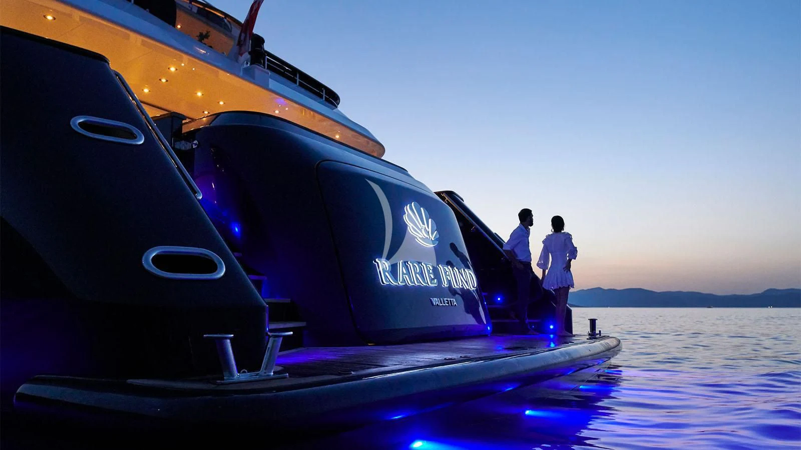 a boat on the water aboard RARE FIND Yacht for Charter