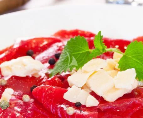 a plate of food aboard RARE FIND Yacht for Charter