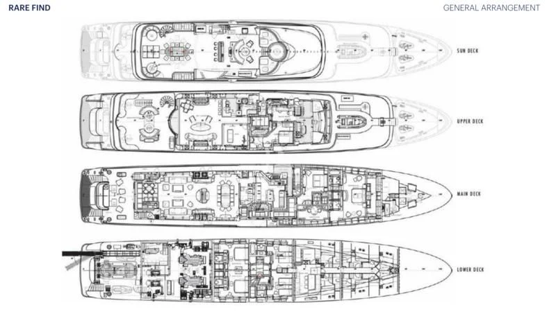 diagram aboard RARE FIND Yacht for Charter