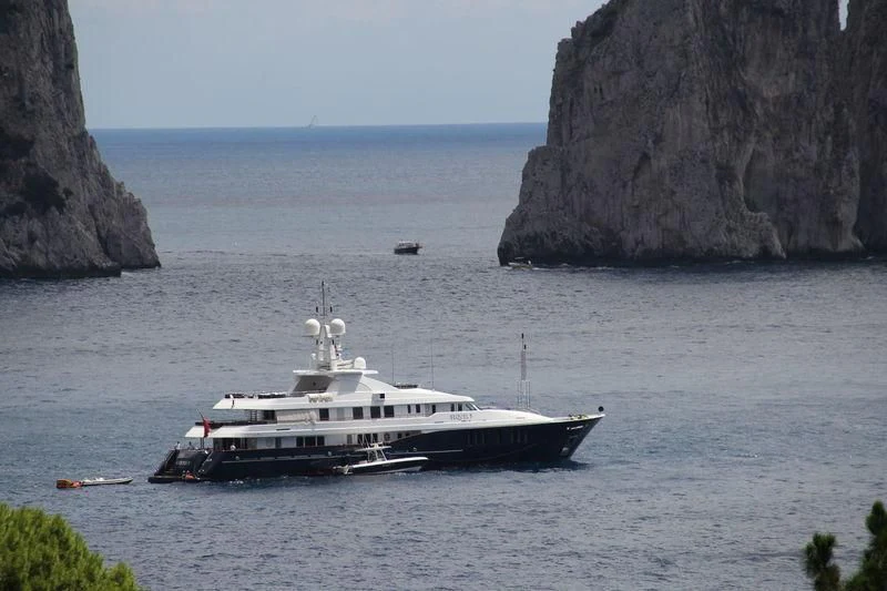 a boat in the water aboard RARE FIND Yacht for Charter