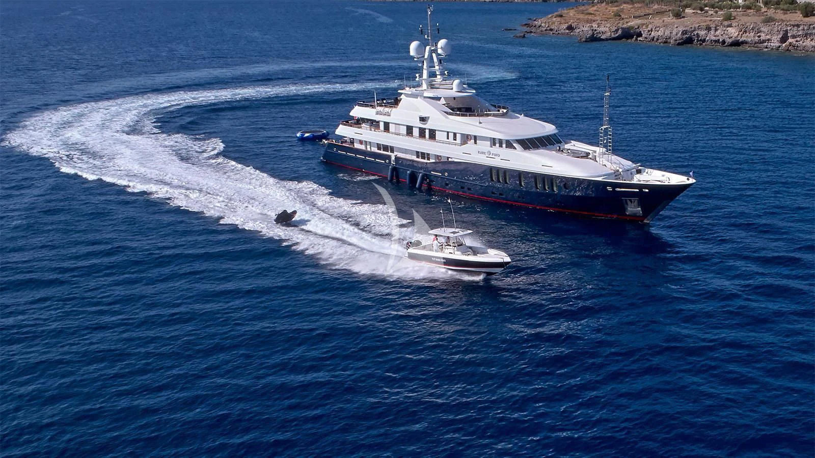 a boat on the water aboard RARE FIND Yacht for Charter