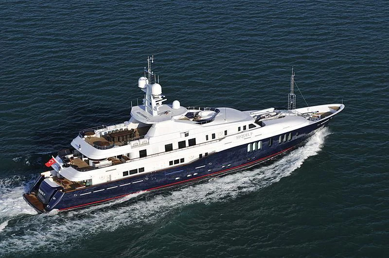 a large ship in the water aboard RARE FIND Yacht for Charter