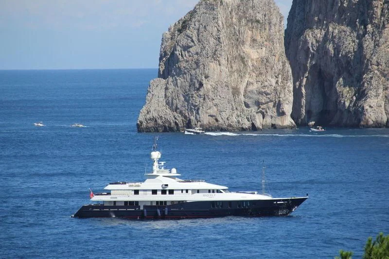 a boat in the water aboard RARE FIND Yacht for Charter